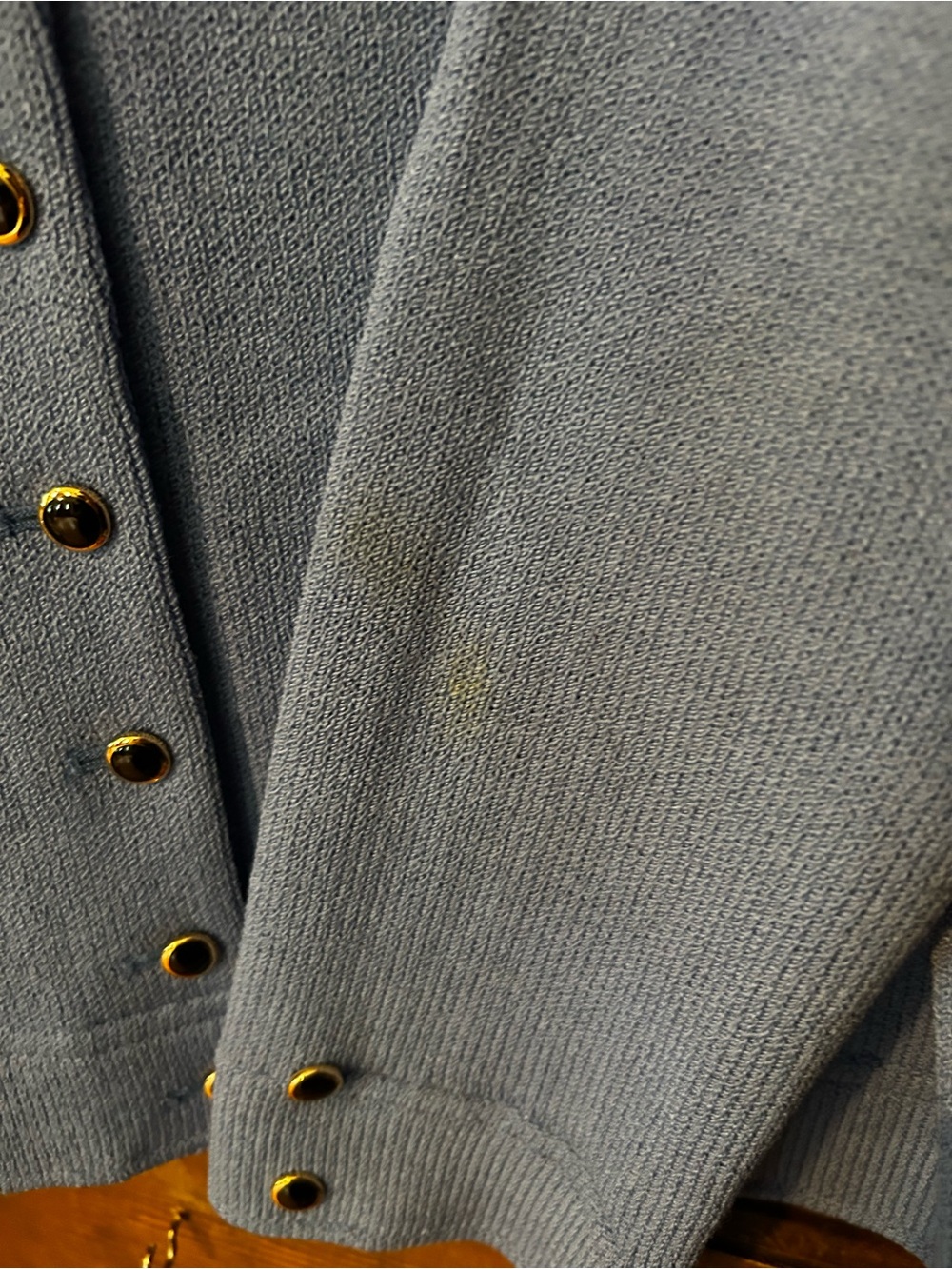 St. John Blue Button-Front Knit Jacket - Picture 4 of 11